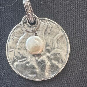 Silpada Silver Coin Necklace with Pearl Charm